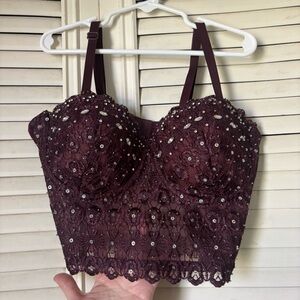 Windsor Deep Burgundy Lace Top